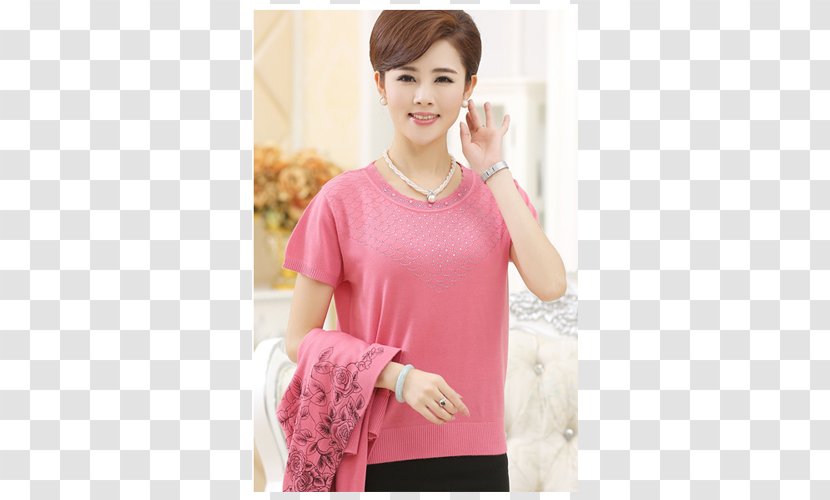 Blouse Shoulder Pink M Sleeve Collar - Peach - Ao Dai Transparent PNG