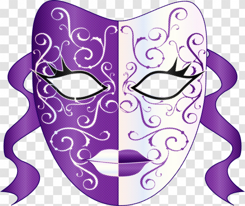 Purple Violet Head Mask Costume Transparent PNG