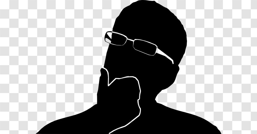 The Thinker Silhouette Clip Art - Glasses - Thinking Man Transparent PNG