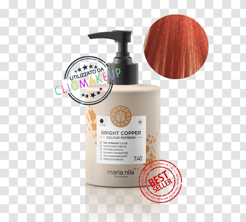 Maria Nila Colour Refresh Copper Masque Color Shampoo Growth Anti-hair Loss Head & Hair Heal 350ml - Hairstyle - Mascara Transparent PNG