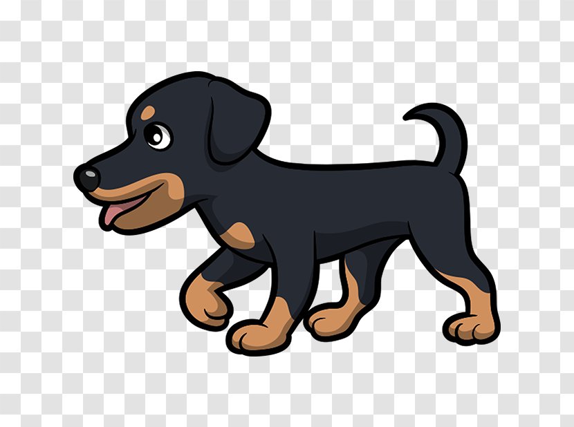 Puppy Rottweiler Clip Art Pug Border Collie - Black And Tan Terrier - Rotweiller Cartoon Transparent PNG