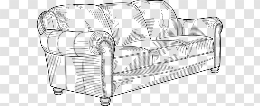Couch Drawing Clip Art - Outdoor Furniture - Sofa Transparent PNG