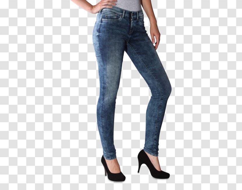 Pepe Jeans Denim Slim-fit Pants Blue - Watercolor - Model Transparent PNG