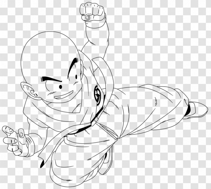 Line Art Krillin Drawing Dragon Ball DeviantArt - Cartoon Transparent PNG
