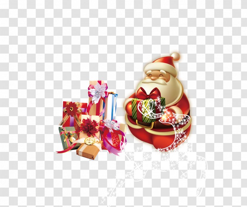 Santa Claus Gift Christmas Decoration Ornament - High Definition Television - Giving Gifts Free High-resolution Images Transparent PNG