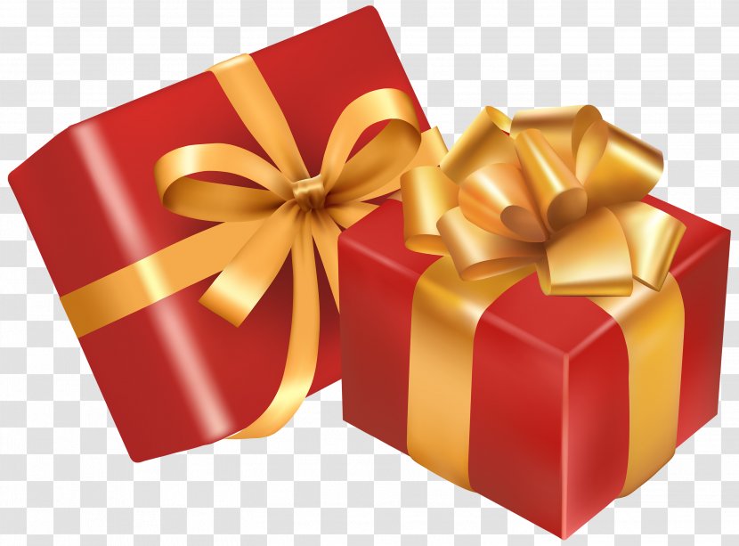 Christmas Gift Day - Party - Two Red Boxes Clipart Image Transparent PNG