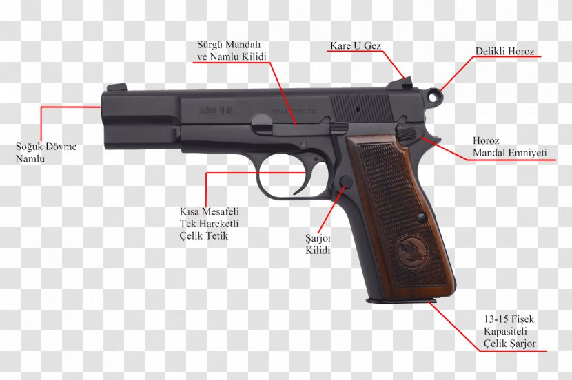 Browning Hi-Power Firearm TİSAŞ Weapon Pistol - Arms Company Transparent PNG