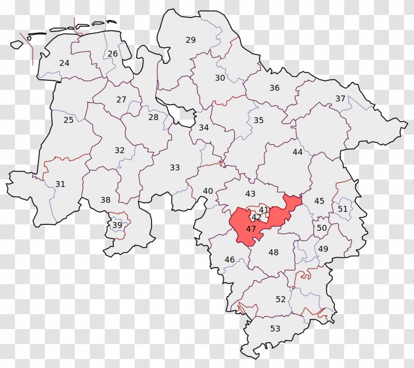 Northeim Salzgitter Hanover Goslar Wolfsburg - States Of Germany - Districts Transparent PNG