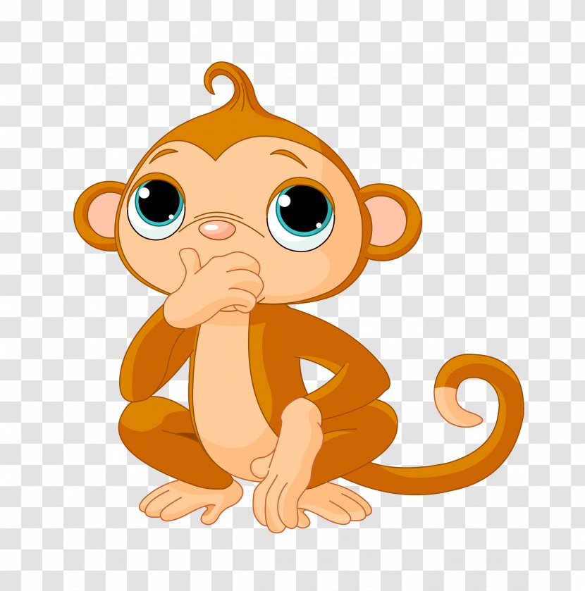 Monkey Drawing Free Content Clip Art - Thinking Little Transparent PNG