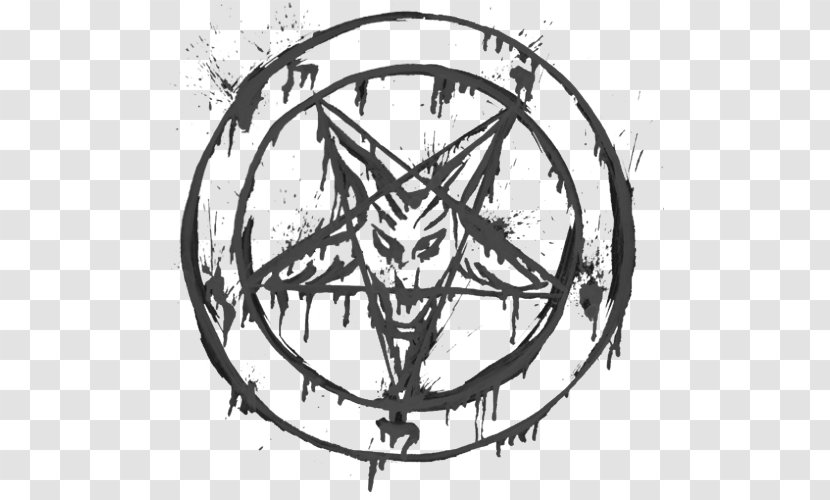 Church Of Satan The Satanic Bible Satanism Pentagram Sigil Baphomet - Line Art Transparent PNG