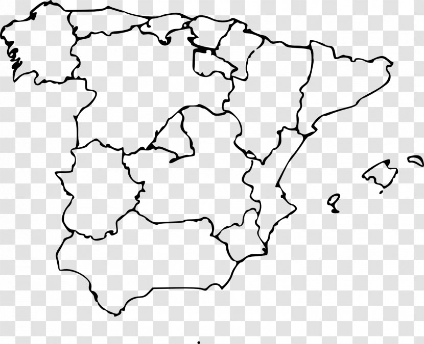 Spain Blank Map Geography Clip Art - Line Transparent PNG