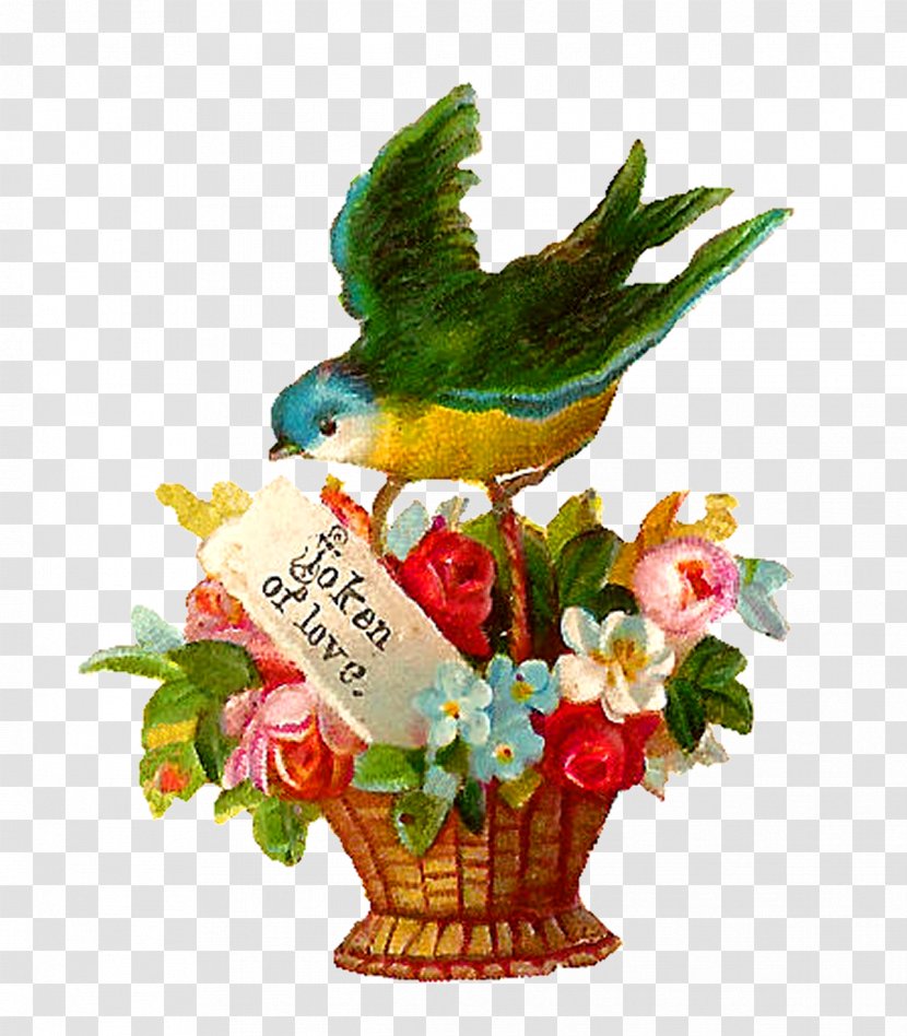 Flowerpot Floral Design Basket - Antique - Bird Flower Transparent PNG