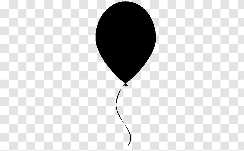 Balloon Drawing Black And White Clip Art - Ribbon - String Transparent PNG