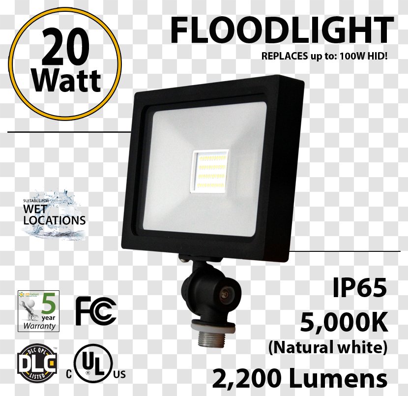 Floodlight LED Lamp Lighting Light-emitting Diode - Ip Code - Light Transparent PNG