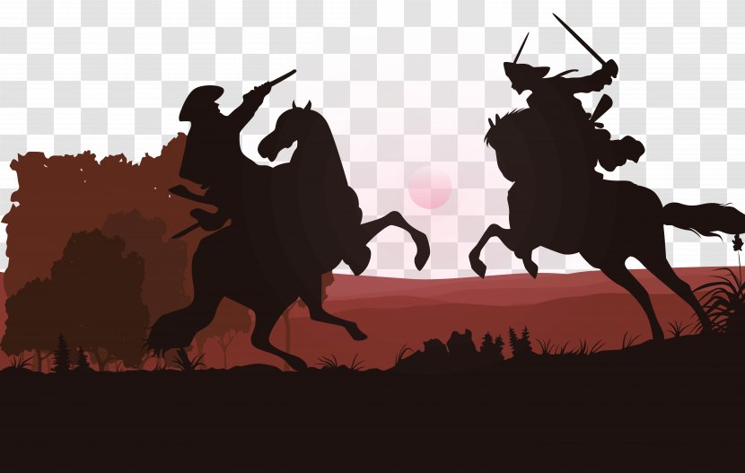 Horse Euclidean Vector Silhouette - Like Mammal - Knight Duel Transparent PNG