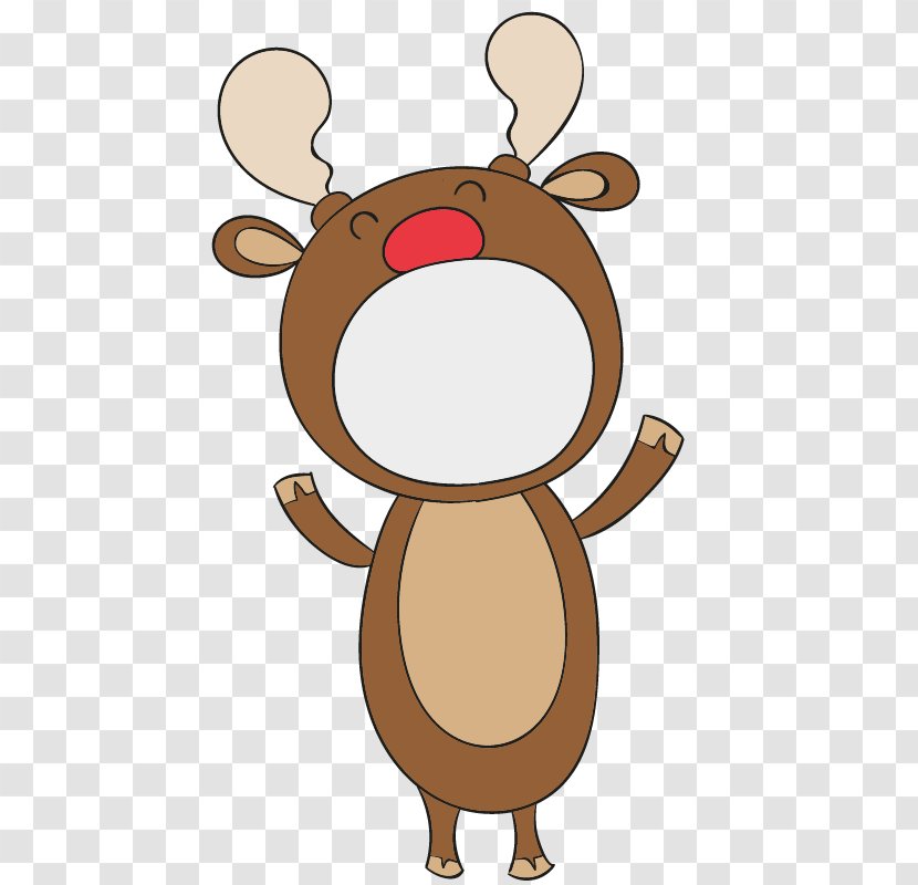 Reindeer Drawing Christmas Cartoon - Antler - Snowman Emoticons Transparent PNG