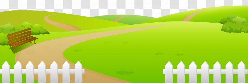 Clip Art - Drawing - Grass Ground With Fence Transparent PNG