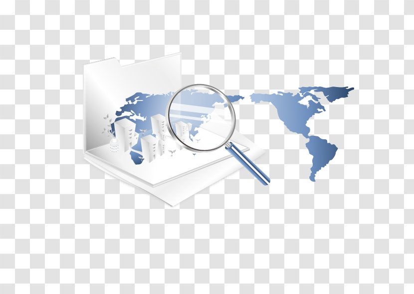 Earth World Map Projection - Geographic Information System - Vector And A Magnifying Glass Transparent PNG