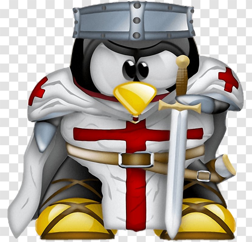Tuxedo Penguin Tux Racer Mascot - Knight Transparent PNG