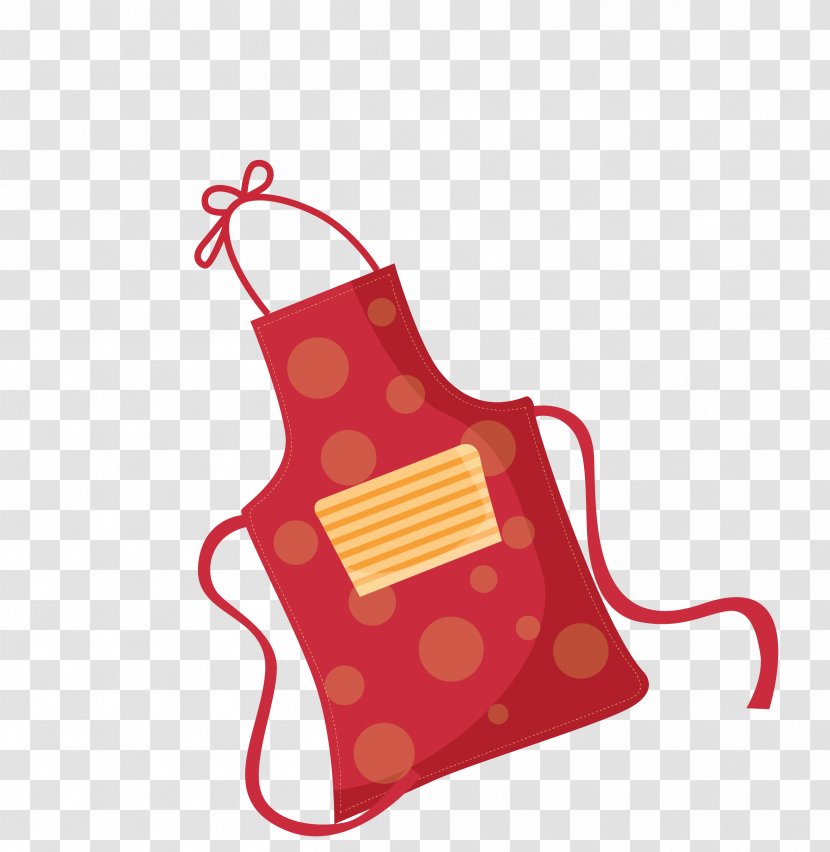 Apron Cartoon Designer - Clothing - Vector Red Cooking Transparent PNG
