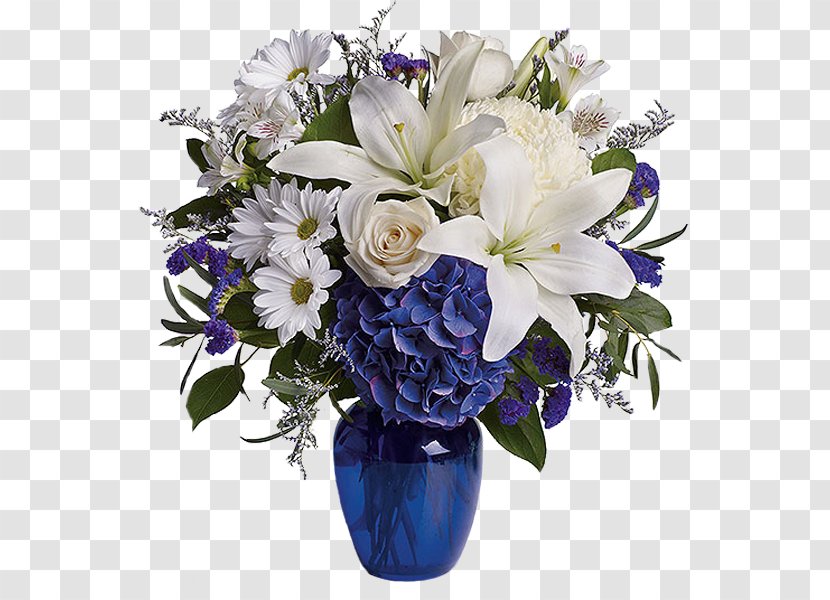 Flower Floristry Blue Gift Birthday - Rose Transparent PNG