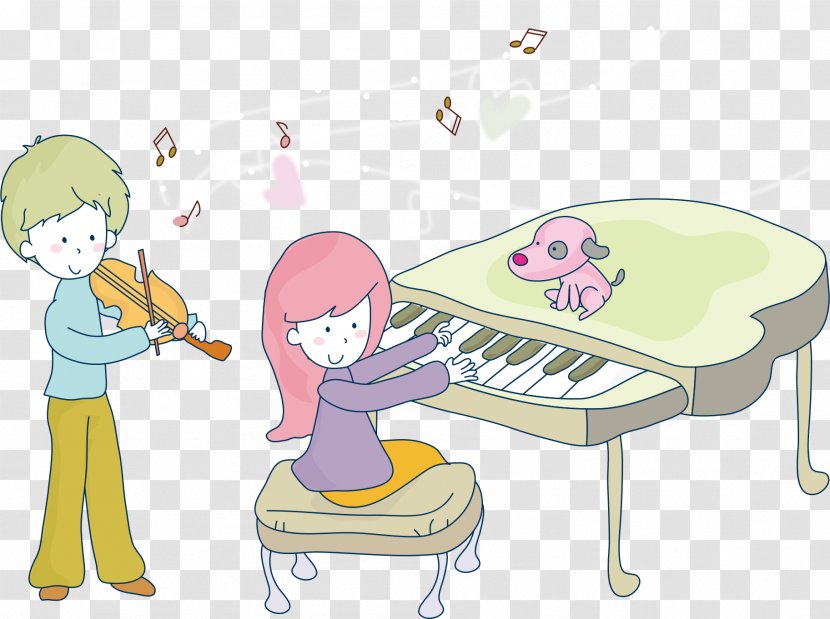 Musical Instruments Violin Illustration - Flower - Cartoon Characters Playing Transparent PNG
