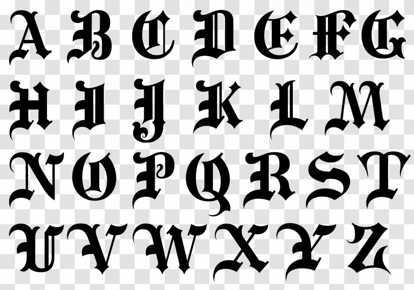Alphabet Blackletter Script Typeface Cursive Font - Symbol Transparent PNG