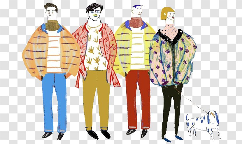 Fashion Illustration Cartoon Model Sheet - Human - Man Crowd Transparent PNG