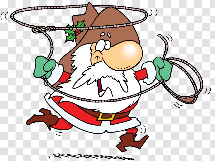 Santa Claus Cowboy Hat Christmas Lasso - Art Transparent PNG