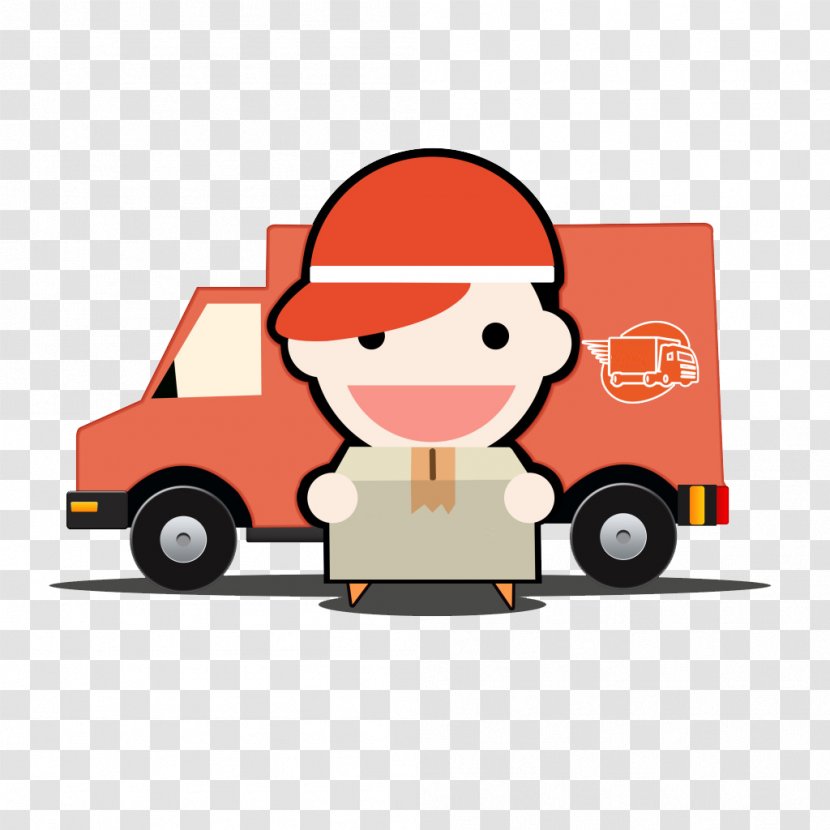 Download Courier Cartoon Logistics - Transport - Car Shipping Transparent PNG