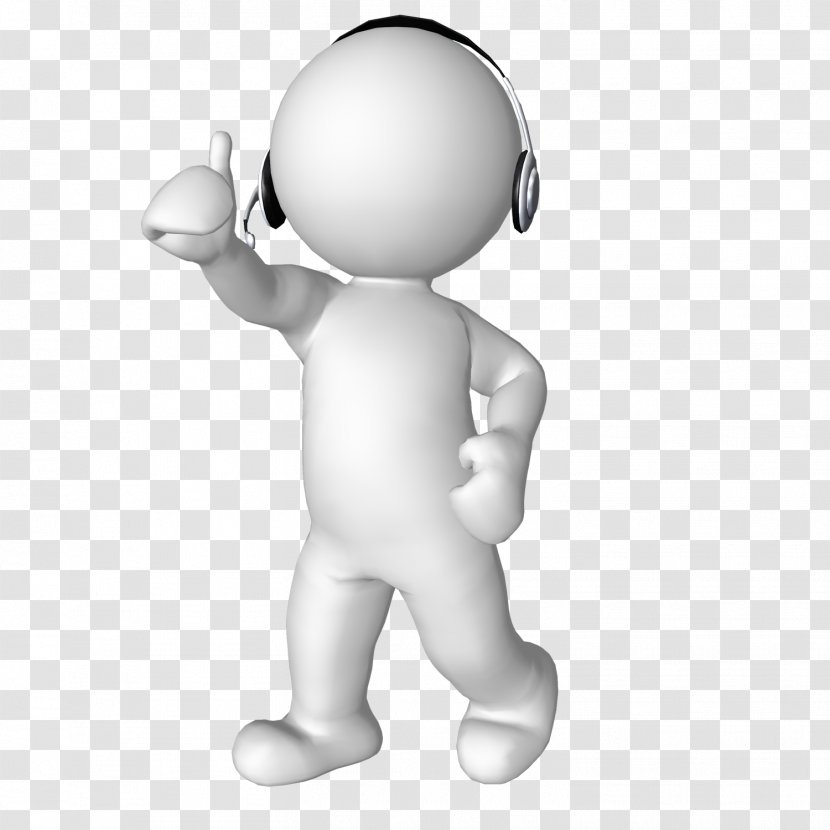 3D Computer Graphics Headphones Clip Art - Figurine - Thinking Man Transparent PNG