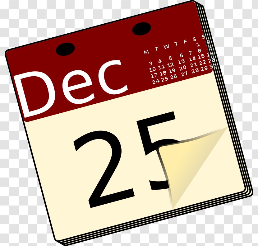 Calendar Christmas Clip Art - Sign - Free Image Transparent PNG