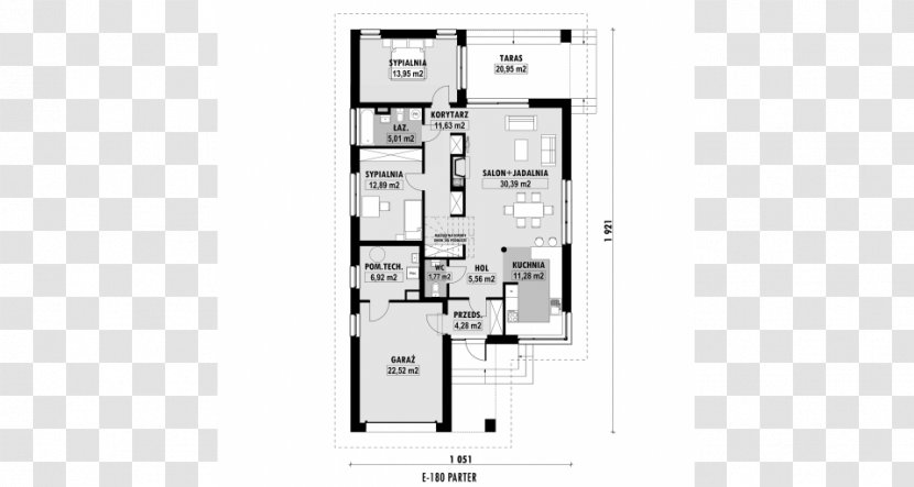 House Square Meter Floor Plan Area Ściana - Bedroom Transparent PNG
