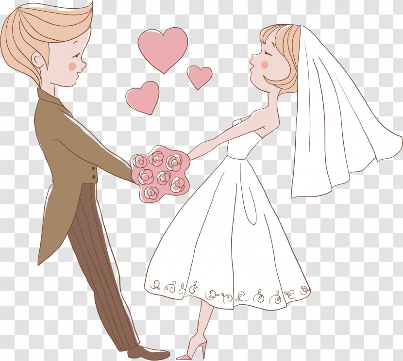 Wedding Invitation Bridegroom Marriage - Tree - Groom And Bride Transparent PNG