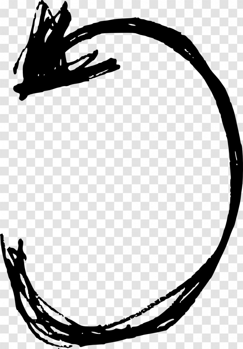 Drawing Arrow Clip Art - Black And White - Drawn Transparent PNG