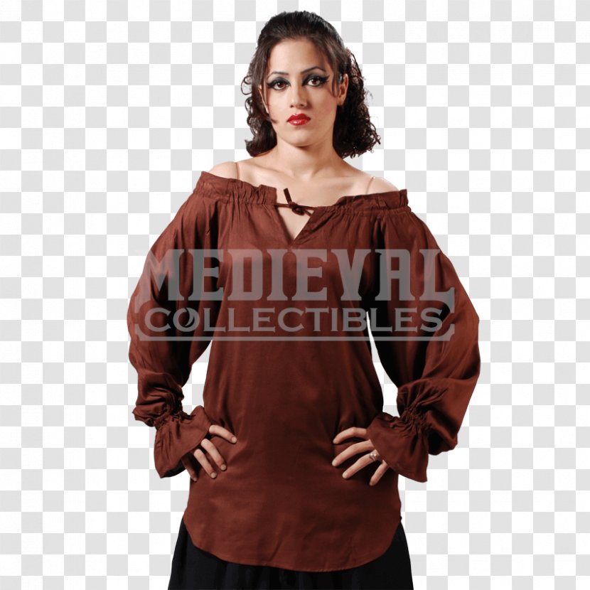 Middle Ages Sleeve Blouse Costume Top - Poet Shirt - Woman Transparent PNG