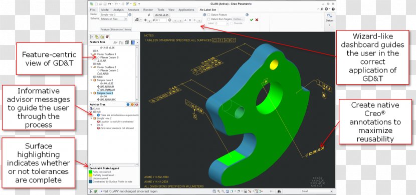 Geometric Dimensioning And Tolerancing PTC Creo Elements/Pro Information - Elementspro - Tolerance Analysis Transparent PNG