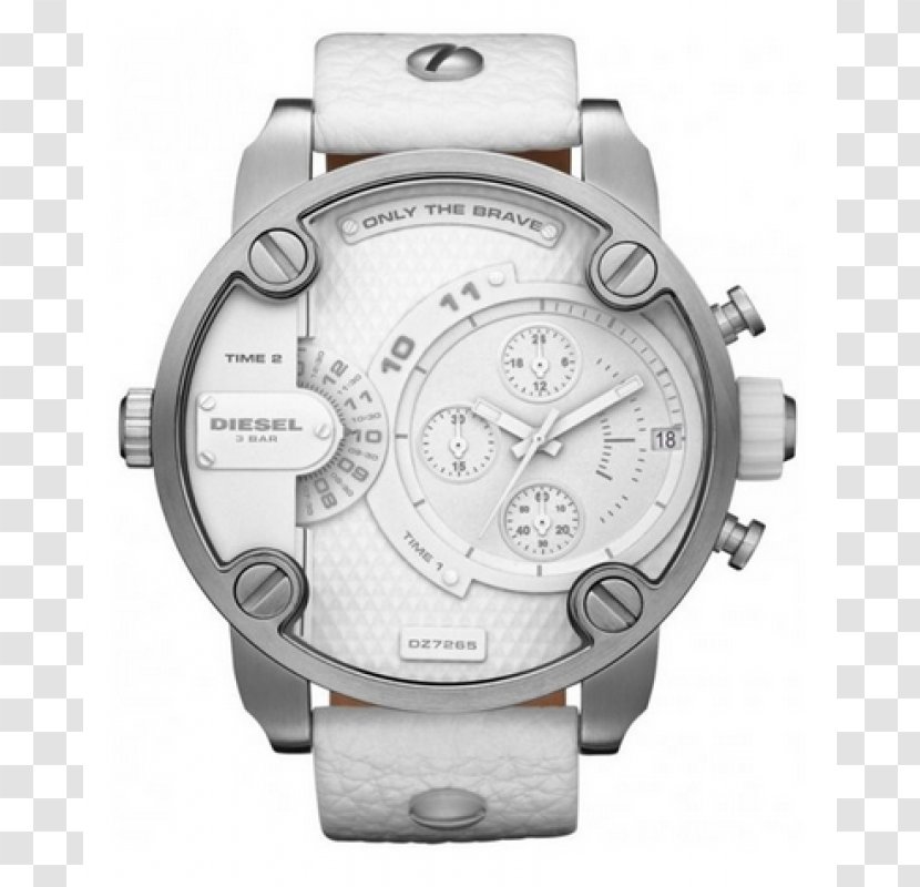 Diesel Analog Watch Chronograph Clock - Platinum Transparent PNG