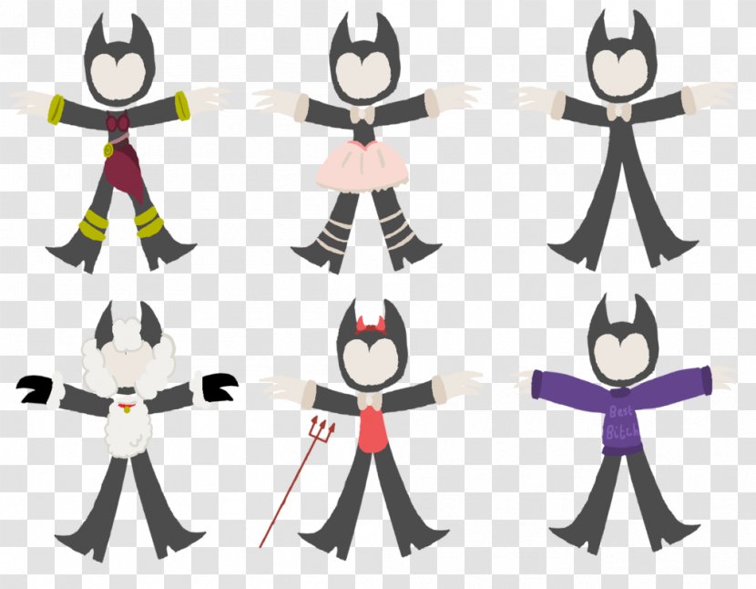 Bendy And The Ink Machine Costume Bow Tie TheMeatly Drawing - Deviantart - Minks Transparent PNG