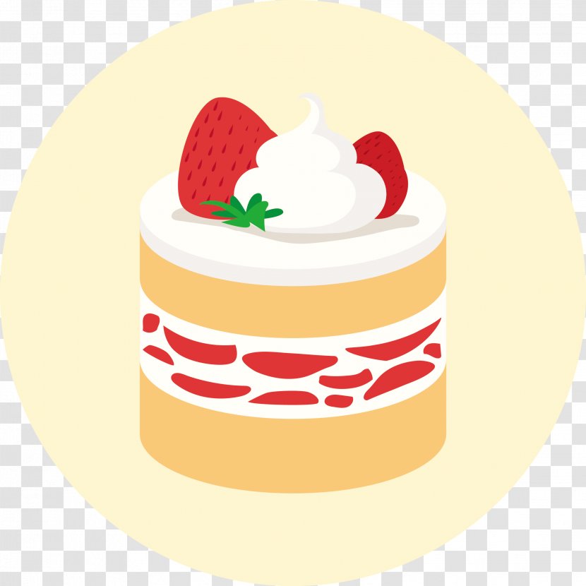 Cream Banana Pudding Strawberry Cake - Toppings Transparent PNG