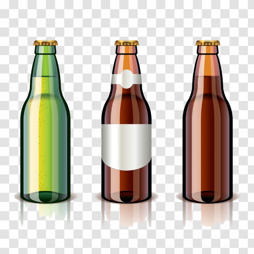 Beer Hall Bottle Illustration - Royaltyfree - Three Bottles Transparent PNG