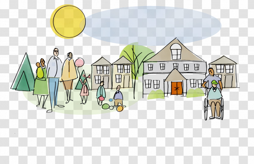 Property Cartoon Real Estate House Line Transparent PNG