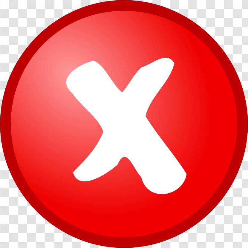 Button Clip Art - Red Cross On Transparent PNG