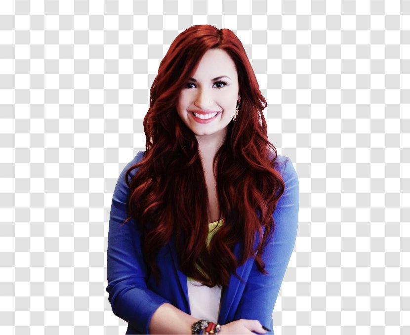 Demi Lovato Red Hair Human Color Blue - Frame Transparent PNG