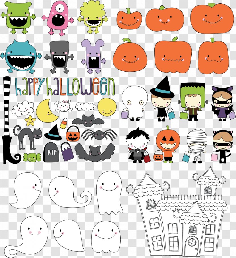 Halloween Clip Art - Ghost - Design Elements Transparent PNG