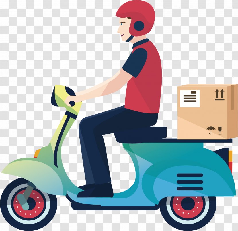 Delivery Motorcycle Courier Logistics Service - Transport - A Man Transparent PNG