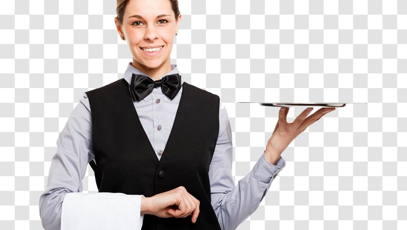 Waiter Tray Dish Stock Photography Woman - Outerwear Transparent PNG
