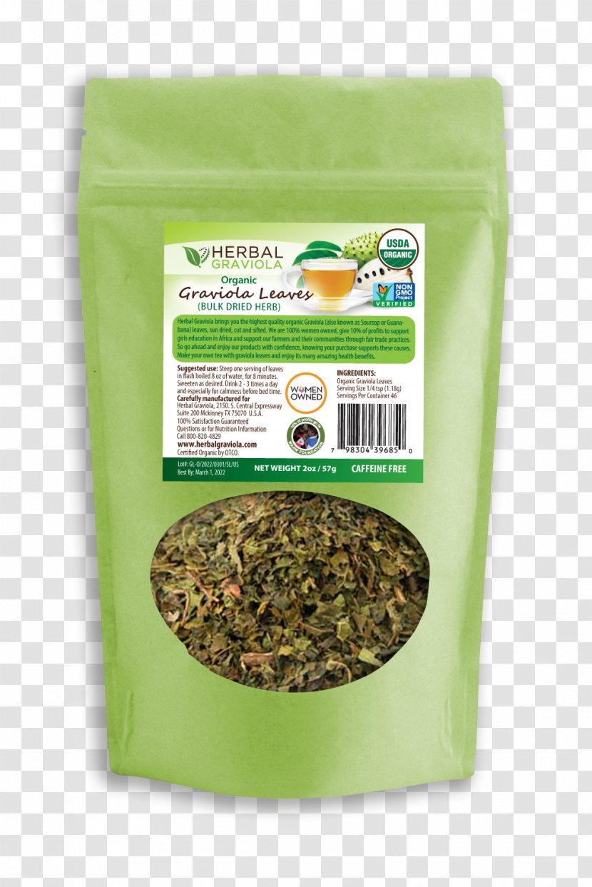 Tea Bag Soursop Organic Food Muesli - Vegetarian Transparent PNG