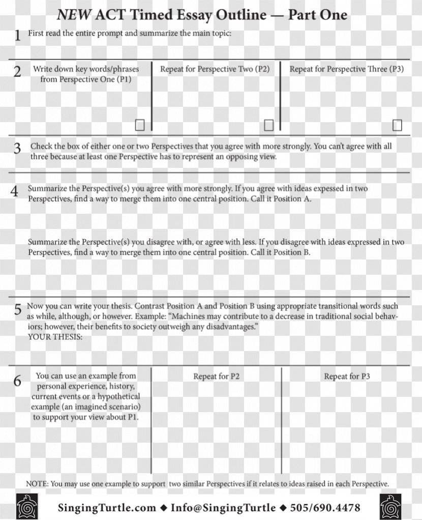 Essay Thesis Statement ACT Writing Document - Act Transparent PNG