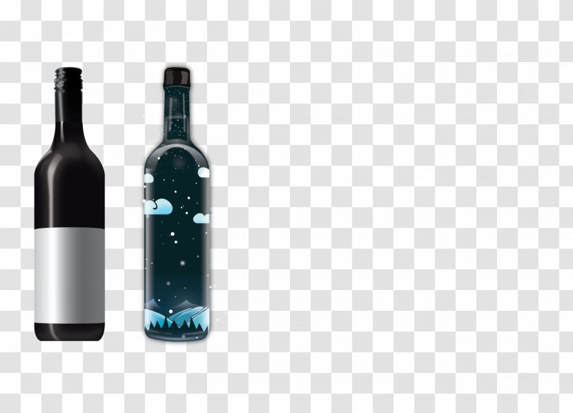 Red Wine Fizzy Drinks Bottle - Packaging Vector Transparent PNG